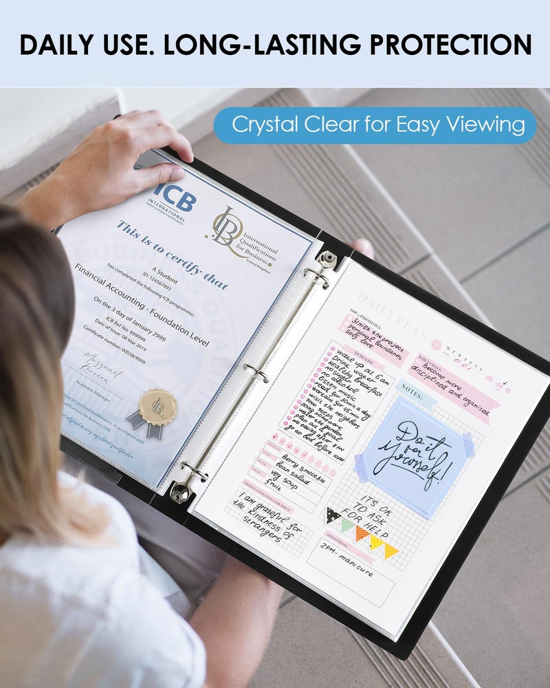 KTRIO Sheet Protectors 8.5 x 11 inch, Clear Page Protector for 3 Ring Binder, Plastic Sleeves for Binders, Top Loading Paper Sheets Document Sleeve Letter Size, Office & Home, 100 Pack - Image 5