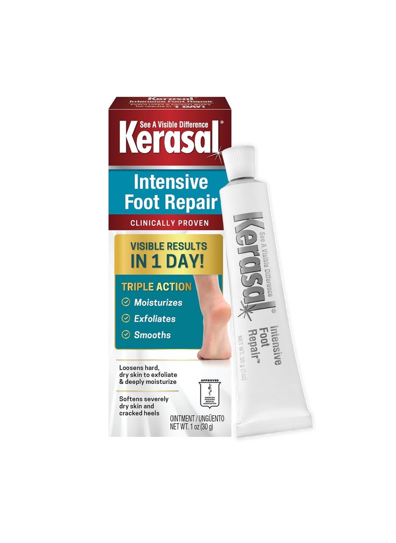 Kerasal Kerasal Intensive Foot Repair, Skin Healing Ointment for Cracked Heels and Dry Feet, 1 Oz 