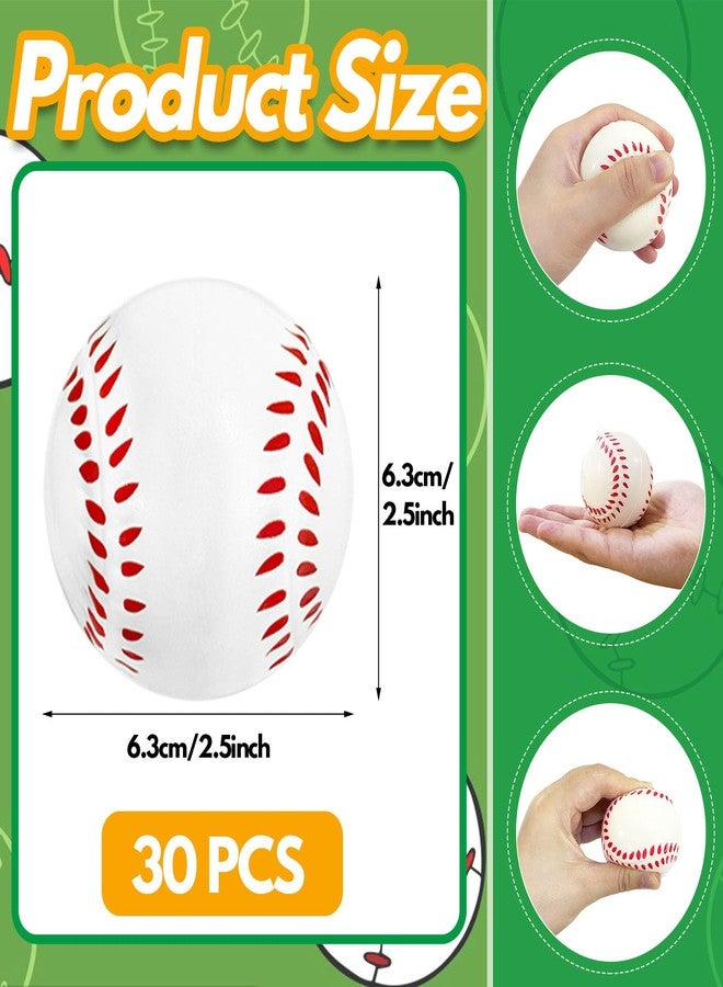 Baaxxango 30 Pack Baseball Stress Balls,2.5 Inch Soft Foam Baseballs,Sports Squeeze Balls Toys for Kids,School Carnival Reward,Sports Theme Party - Image 2