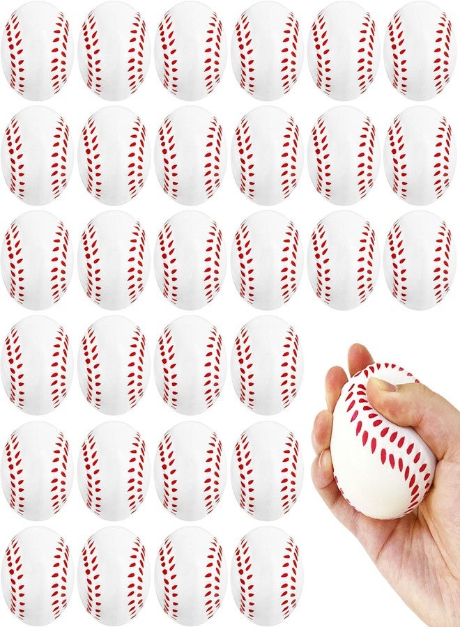 Baaxxango 30 Pack Baseball Stress Balls,2.5 Inch Soft Foam Baseballs,Sports Squeeze Balls Toys for Kids,School Carnival Reward,Sports Theme Party - Image 1
