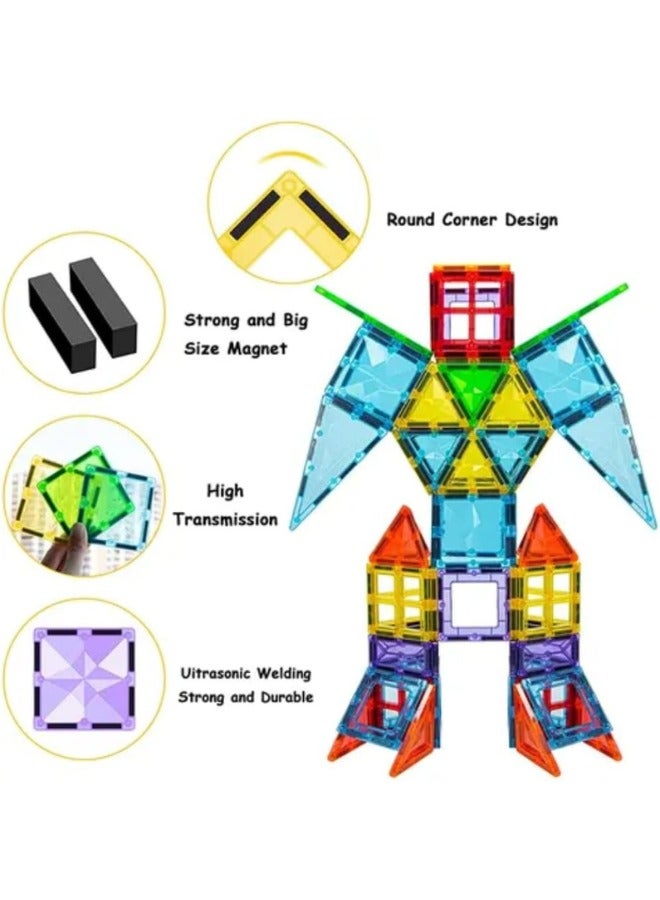 Loquat 100 Pcs Magnetic Building Blocks 3D Kids Building Blocks Set Magnetic Building Construction Educational STEM Toys for Toddler - Image 4