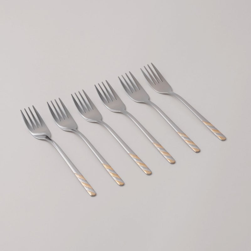 Pentola stainless steel cake fork set 6pcs with mirror polish 2.5mm - Image 1