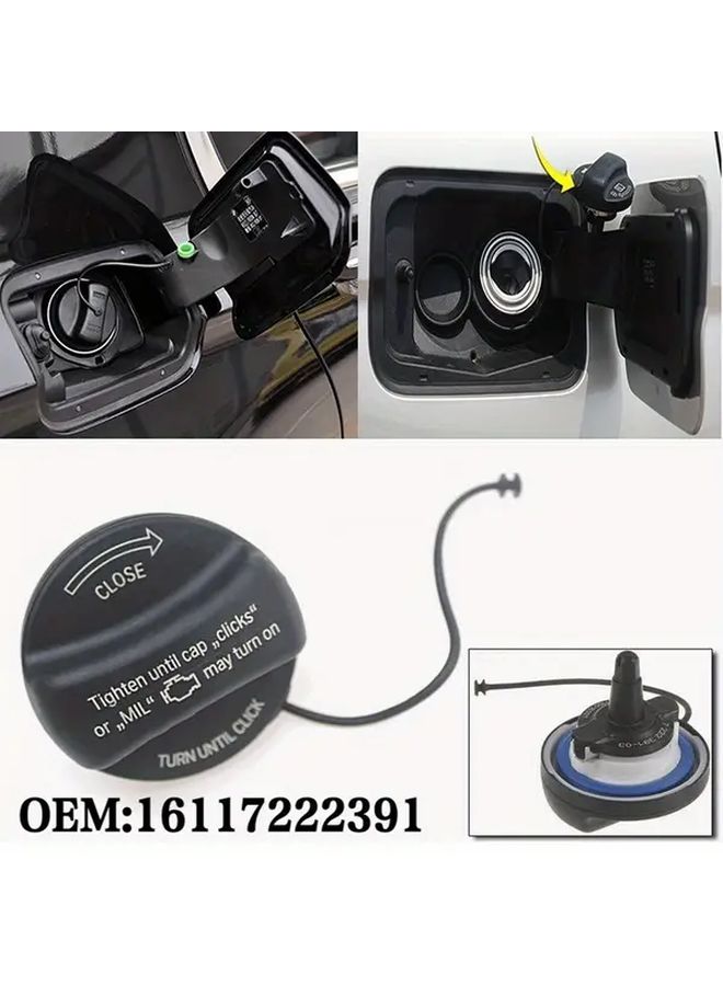 Black Fuel Tank Air Cap Assembly Compatible With BMW E And F Series Models - Image 1