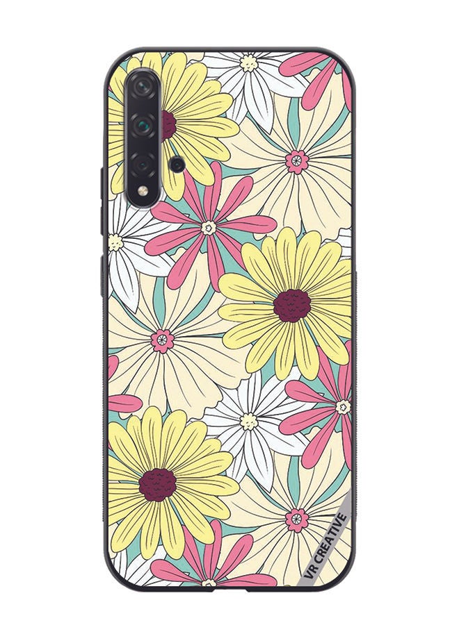 VR CREATIVE Protective Case Cover For Huawei Nova 5T Flowers Design Multicolour - Image 1