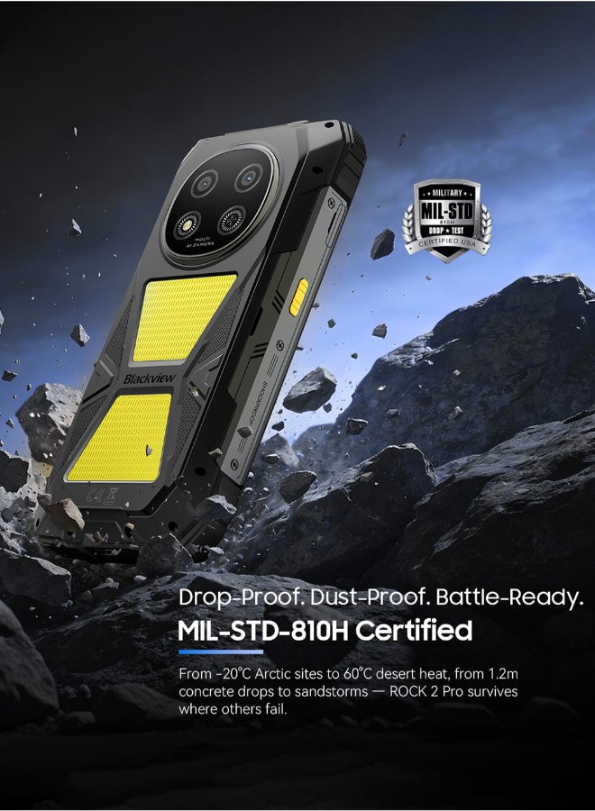 Blackview ROCK 2 Pro 5G Rugged Smartphone | 6.67 Inch 120Hz HD+ IPS 650nits Bright Display, 180Hz 10-Point Multi Touch, Dual Band WiFi BT5.0, Global 5G & 4G LTE Network, GPS/Beidou Multi Satellite Navigation,  Outdoor Tough Mobile Phone Black - Image 5