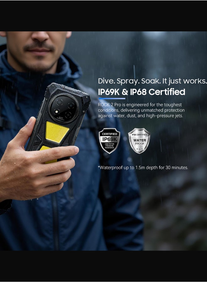 Blackview ROCK 2 Pro 5G Rugged Smartphone | 6.67 Inch 120Hz HD+ IPS 650nits Bright Display, 180Hz 10-Point Multi Touch, Dual Band WiFi BT5.0, Global 5G & 4G LTE Network, GPS/Beidou Multi Satellite Navigation,  Outdoor Tough Mobile Phone Black - Image 4
