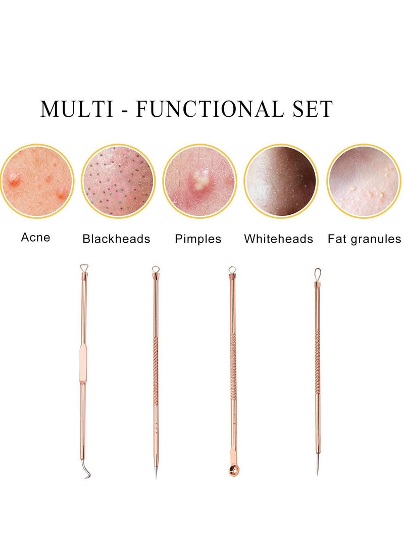 Y&D Blackhead Remover Pimple Popper Tool Kit, Acne Zit Extractor for Nose Face, Stainless Steel Whitehead Popping Removal 4 Pcs  - Image 2
