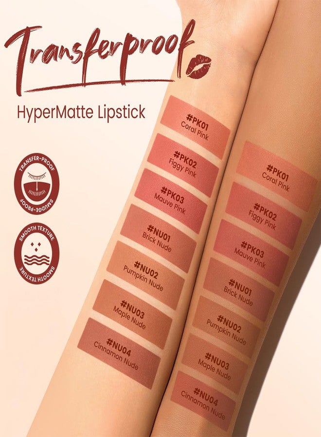FOCALLURE Lasting Matte Lipstick - HOT PK02 Figgy Pink |3.5g, 16H Transferproof & Waterproof, Non-Drying, Highly Pigmented, Lightweight & Breathable, Smooth Application for All-Day Wear - Image 4