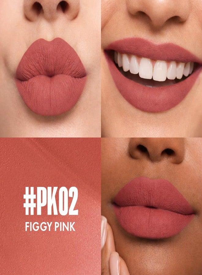 FOCALLURE Lasting Matte Lipstick - HOT PK02 Figgy Pink |3.5g, 16H Transferproof & Waterproof, Non-Drying, Highly Pigmented, Lightweight & Breathable, Smooth Application for All-Day Wear - Image 2
