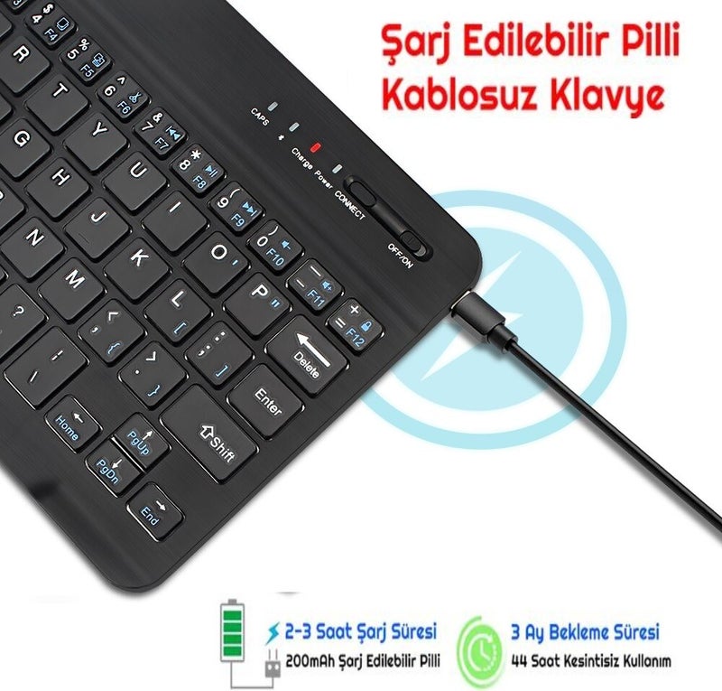 Alcatel 1t 7" Compatible Bluetooth Tablet Keyboard Mini Slim Rechargeable Wireless Keyboard