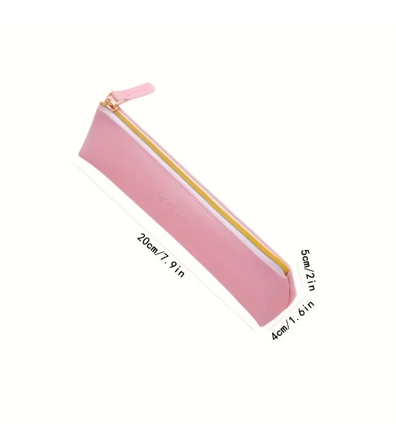 White Faux Leather Large Capacity Pencil Case for Office Stationery Storage - Image 5
