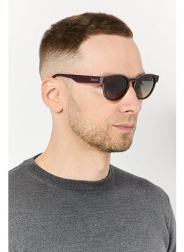 Timberland Men TB00026 Round Sunglasses, Wine Red  - Image 2