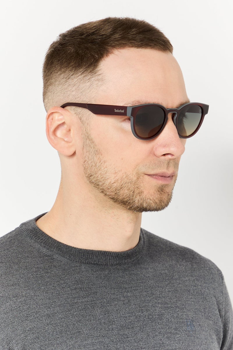 Timberland Men TB00026 Round Sunglasses, Wine Red - Image 2