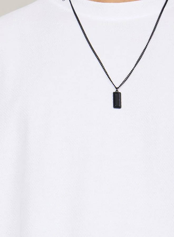 Styli Styli Waffle Knit Oversized T-Shirt with Turn-Up Sleeve