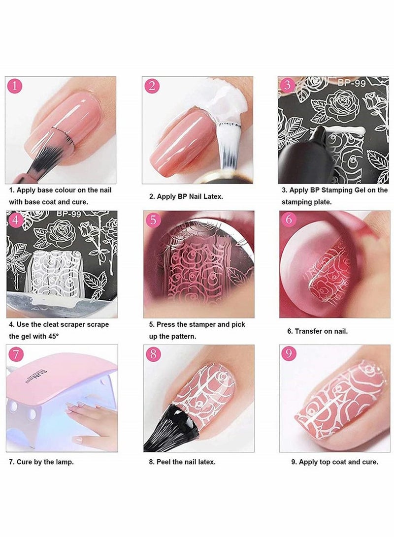 KASTWAVE 5 Pcs Nail Stamp Template Kit, for Nail Art Flower Leaf Butterflies Snowflake Art Templates Nail Stamper Stencil Plates Set DIY Decorating Tools - Image 5