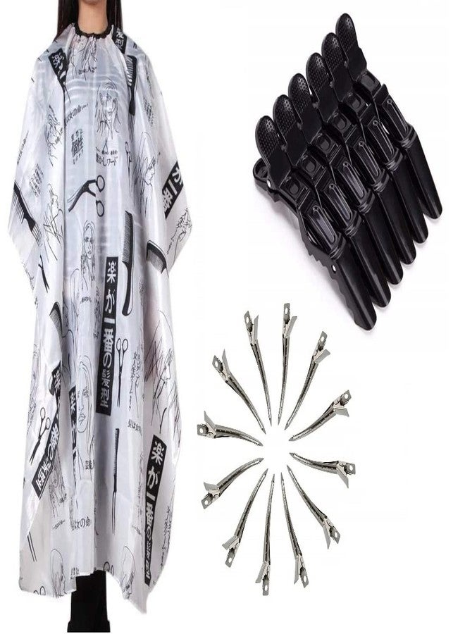 Utkarsh Combo Of Silver And Crocodile Setting Hair Clip With Printed Hair Cutting Sheet - Image 2