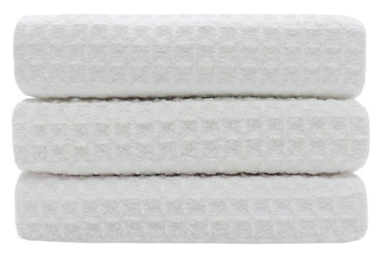 VeraSong Waffle Weave Kitchen Towels Thick Microfiber Dish Drying Towels Absorbent Tea Towels Hand Towel Lint Free 16Inch x 24Inch 3 Pack White - Image 2