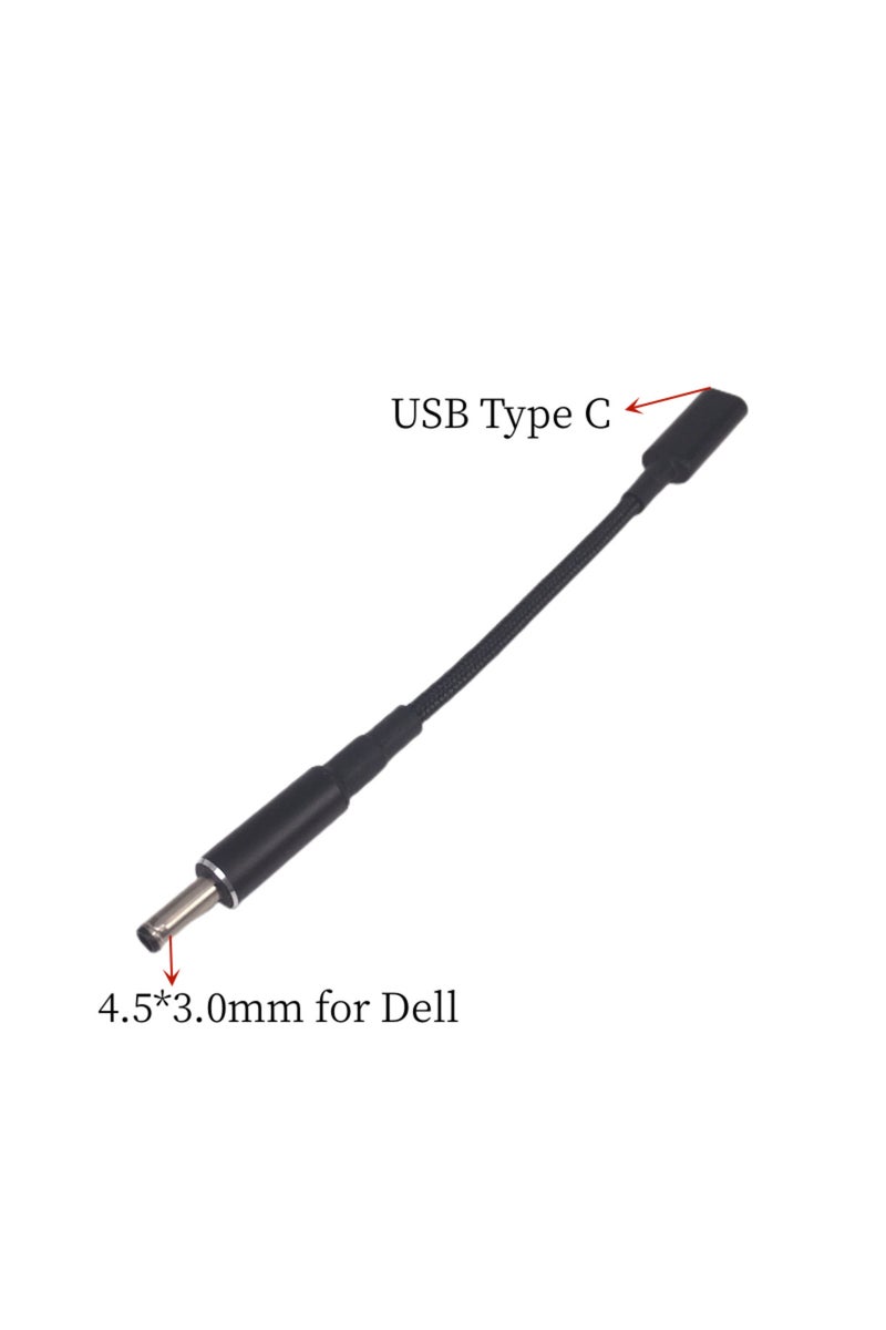 Cable for DELL Type C to 4.5x3.0mm Plug Converter 100W USB C PD Fast Charging Cable for HP / Dell La