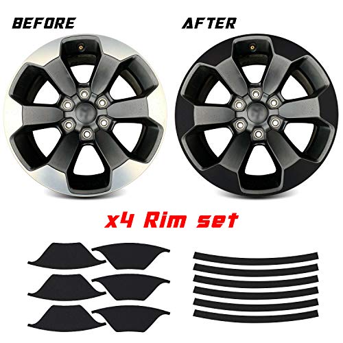 GOMU Full Wheel Overlay Rim Accent Vinyl Decal Wrap Compatible with Ram Rebel 2019 2020 - Matte Black - Image 2