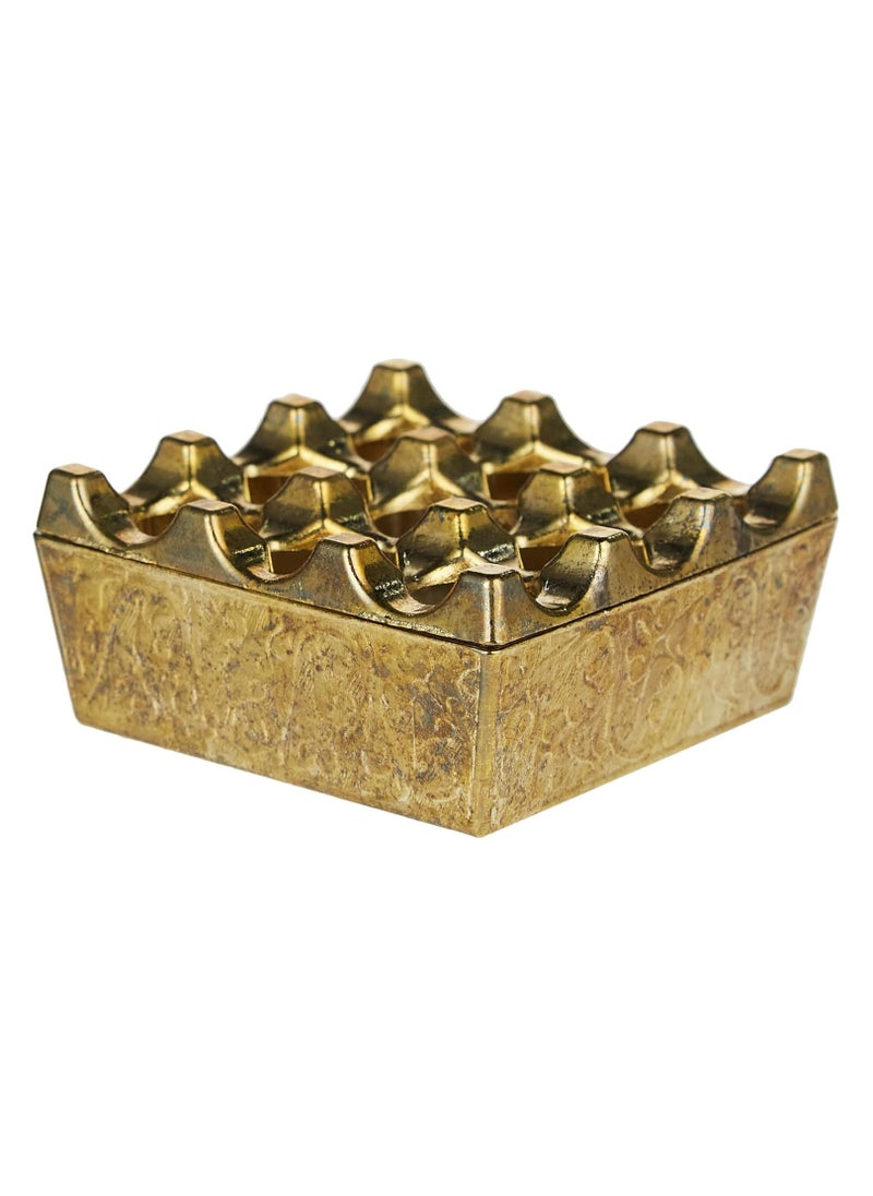 Generic Tureks  Ashtray Modern Minimalist Desktop Decoration Ashtray With Cover Metal Nine-Hole Windproof Ashtray  - Image 1
