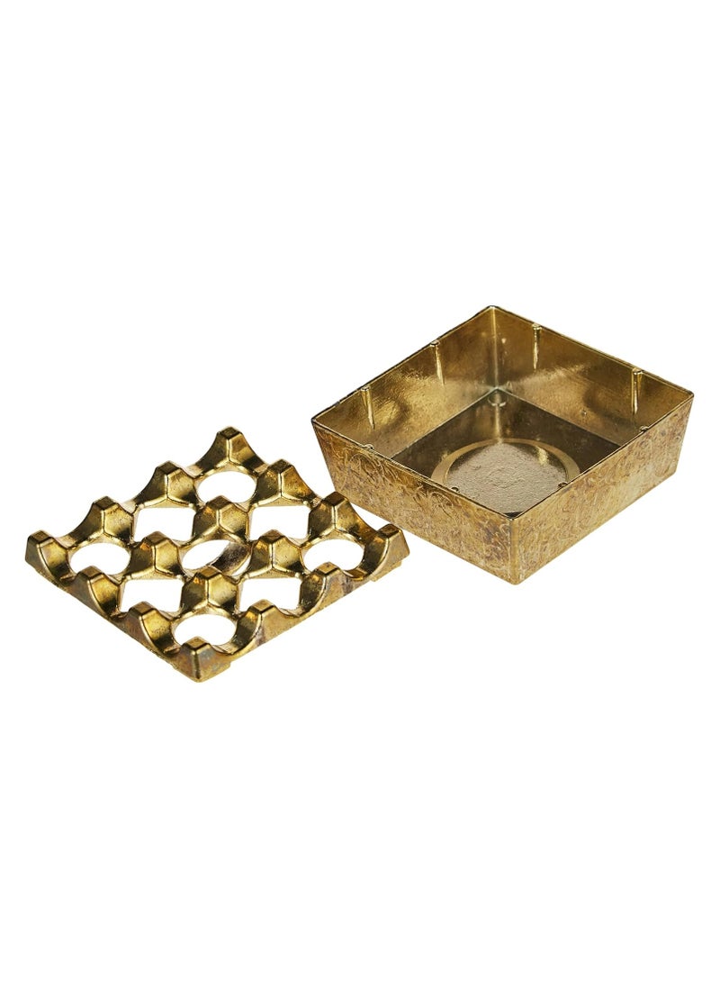 Generic Tureks  Ashtray Modern Minimalist Desktop Decoration Ashtray With Cover Metal Nine-Hole Windproof Ashtray  - Image 3