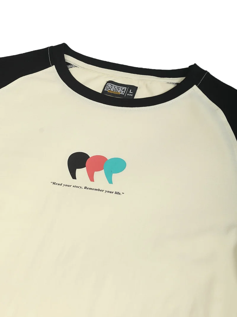 Maniac  Maniac Mens Printed Round Neck Half Sleeve Biscuit Cotton T-Shirt for Men | Best Price UAE