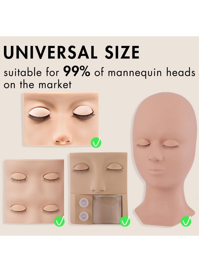 Embagol Double-Layer Replacement Eyelids Replaced Eyelids For Lash Extension Practice Lash Mannequin Head Training For Beginners - Image 3