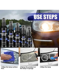 OUHOE Car Headlight Repair Fluid, Convenient Portable Auto Headlight Restoration Liquid, Long Lasting Innovative Headlight Repair Polish, Scratch Removal Spray for Head Light Lens, (1pc 50ml + Sponge)  - Image 3