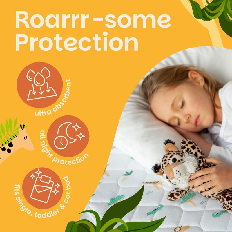 bamboo bamboo Lynmark® Kids Potty Training Bed Pad | 100% Waterproof | Bedwetting Pee Protector sheet for Single & Toddler beds | Easy Nighttime Changes | Washable Incontinence Mat Absorbs 2L | Explorer | UK brand - Image 2