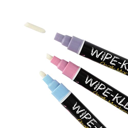 cezanne Wipe-Kleen Liquid Chalk Markers Pastel Color- Set of 8 - for Bistro Signs, Blackboard, Whiteboard & Glass- Reversible Bullet or Chisel Tip - Image 4