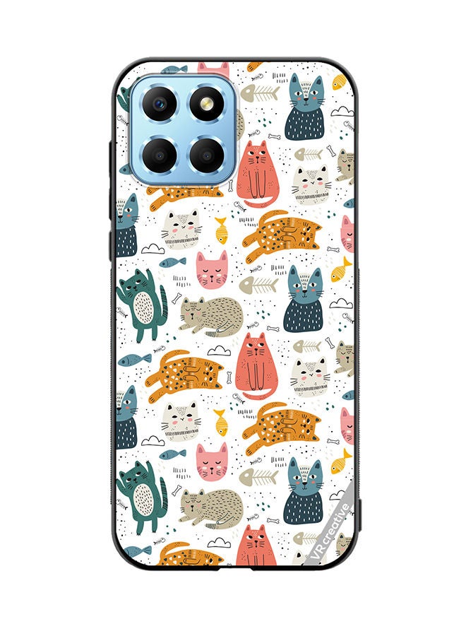 VR CREATIVE Protective Case Cover For Honor X8 5G Chilling Cat Pattern Design Multicolour - Image 1