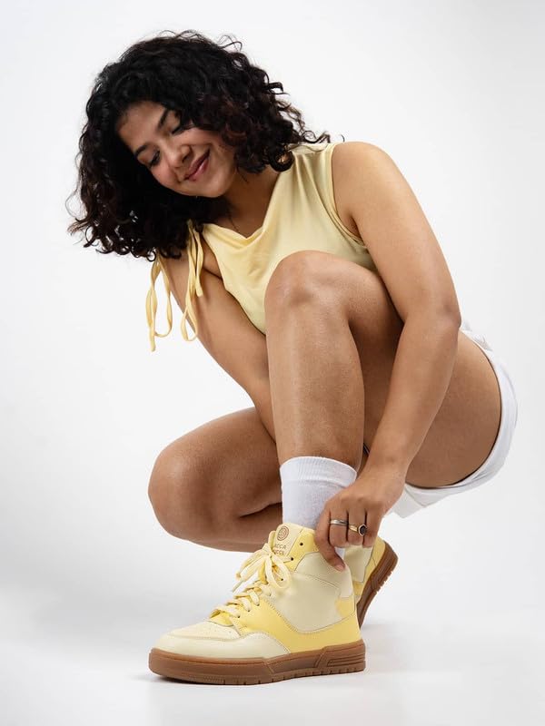Bacca Bucci ETHEREA Women’s Pop High-Top Sneakers Lemon Zest UK 8 - Image 2