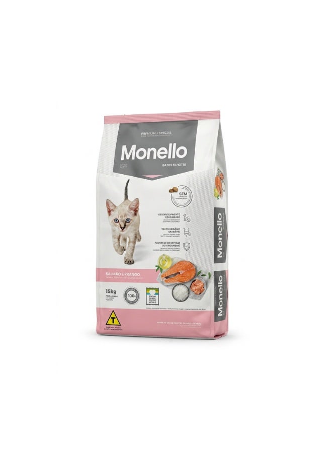 Monello Special Premium Dry Food for Kittens - Salmon & Chicken Flavor, 15kg - Image 1