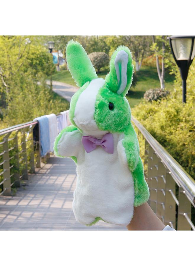 الأزرق جي دبليو ربطة العنق الجديدة دمية الأرنب الدمى تعلم لعبة القفازات للأطفال في وقت مبكر تعليم رواية القصص للآباء والأطفال لإرضاء الدمى القطيفة - Image 1