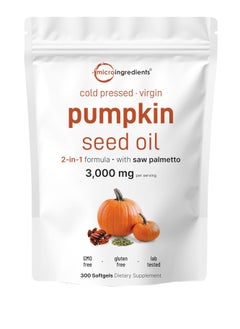 Pumpkin Seed Oil Capsules, 2000Mg Per Serving, Cold Pressed And Virgin Oil, 240 Counts 4 Month Supply, Premium Pumpkin Seeds Oil Supplement, Supports Urinary, Bladder And Prostate Health