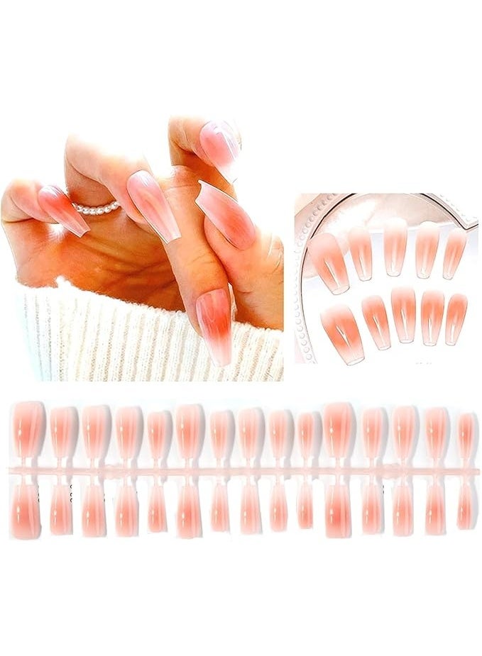 أظافر صناعية مدببة بغطاء كامل من الجل الناعم وأطراف أكريليك وأظافر صناعية بتصميمات أظافر صناعية وديكورات للنساء والفتيات وصالونات التجميل المنزلية، 1 ورقة، 24 قطعة - Image 4