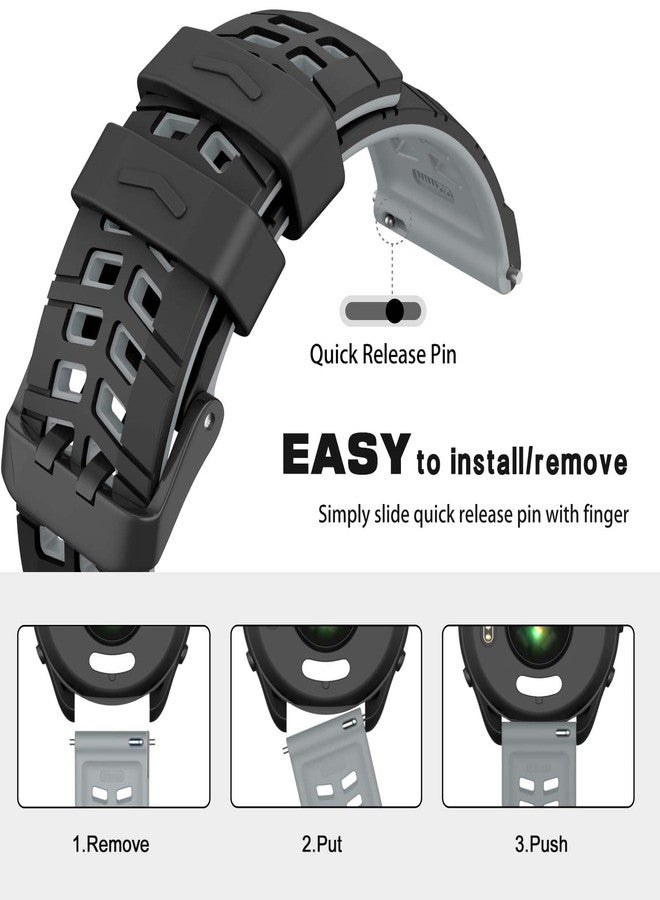 ISABAKE Compatible with Garmin Vivoactive 4/Venu 2/Forerunner 255 265 Bands,Silicone Strap Sport Wristband for Samsung Galaxy Watch 3 45mm/Galaxy Watch 46mm/Gear S3 Frontier Watch Band - Image 5