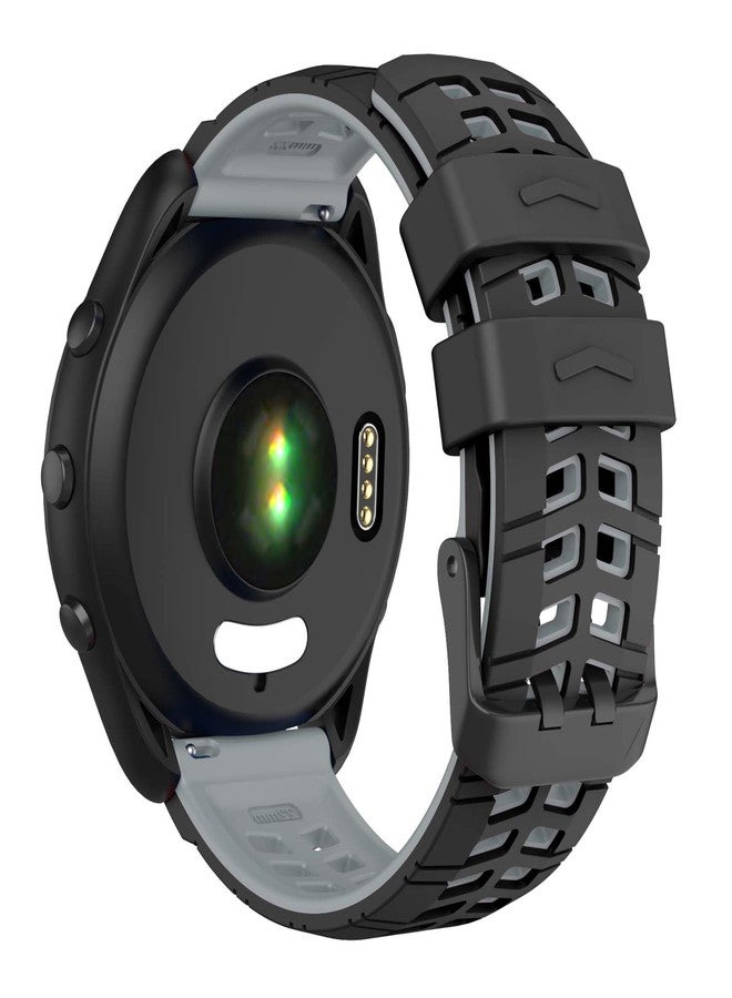 ISABAKE Compatible with Garmin Vivoactive 4/Venu 2/Forerunner 255 265 Bands,Silicone Strap Sport Wristband for Samsung Galaxy Watch 3 45mm/Galaxy Watch 46mm/Gear S3 Frontier Watch Band - Image 1