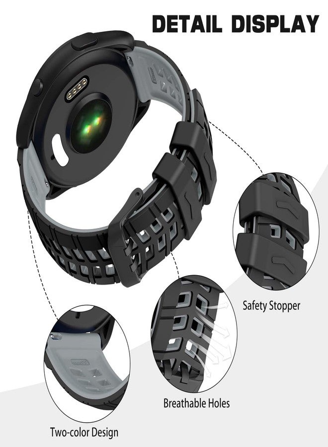 ISABAKE Compatible with Garmin Vivoactive 4/Venu 2/Forerunner 255 265 Bands,Silicone Strap Sport Wristband for Samsung Galaxy Watch 3 45mm/Galaxy Watch 46mm/Gear S3 Frontier Watch Band - Image 4