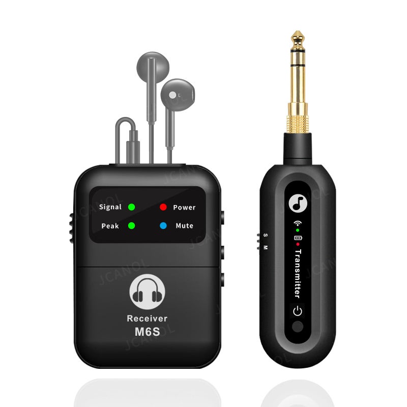 JCANOL Stereo Wireless in-Ear Monitor System 2.4G Wireless IEM System Stage Monitor with 90Â° Rotate Transmitter Beltpack Receiver 164ft for Studio, Band (One Receiver+ One Transmitter(90Â° Rotate)) - Image 1