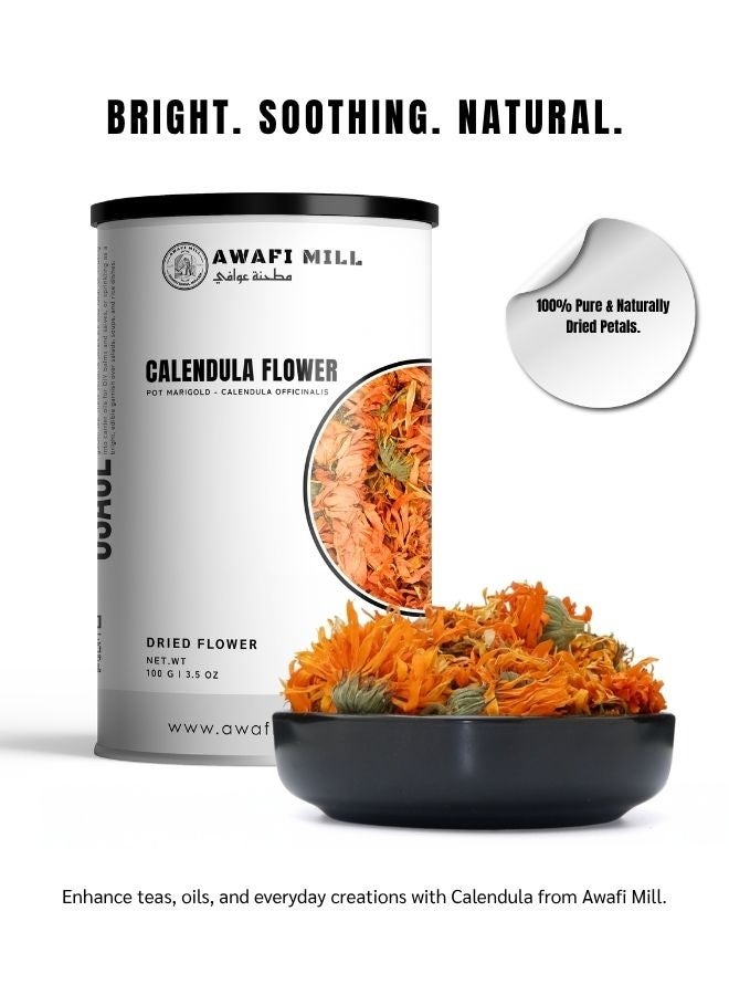 AWAFI MILL Calendula Flower (Dried Marigold Petals) | Calendula officinalis Blossoms for Herbal Tea, Garnish, Syrups and Crafts | Golden Color | Mild Floral - 100 g | 3.5 Oz - Image 4