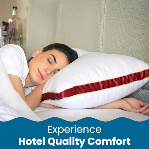 Sleepsia Microfiber Bed Pillow for Sleeping | Down Alternative Ultrasoft Cotton Washable Pillow | Soft Pillow (Cloud Red Pack 2) 16X24 - Image 5