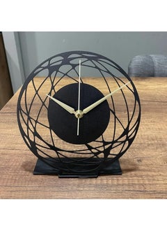 Hometrix Hometrix Metal Tabletop Desk Clock Office Clock Decor Above Desktop Clock Office GiftBusiness Gift IdeaSilent Metal Desk ClockShelf Clock Decor Black Repido 20CM 