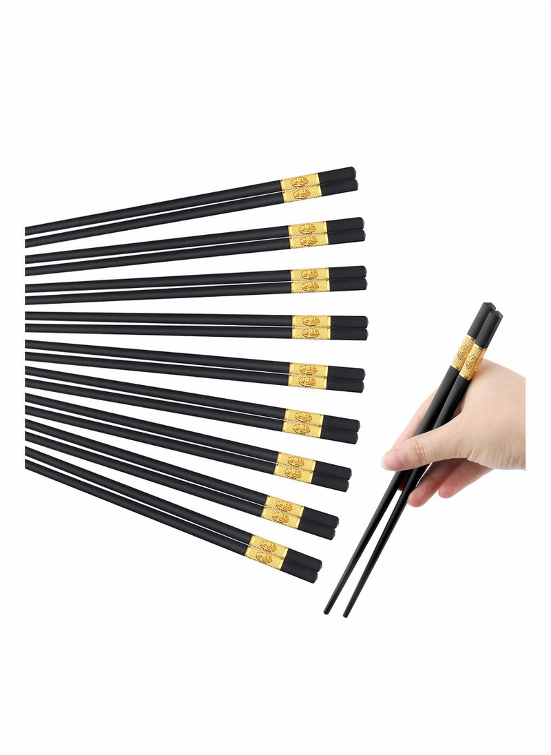 KASTWAVE - Durable Non-Slip Black Alloy Chopsticks Set - Image 1