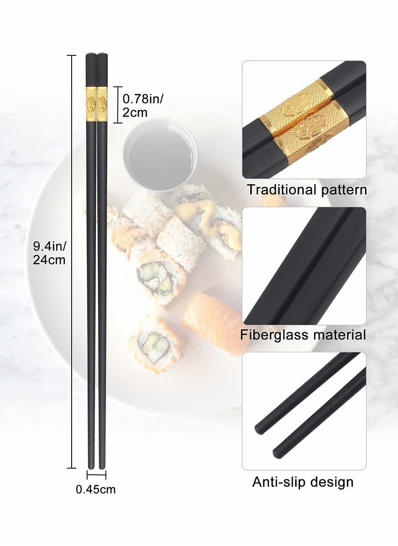 KASTWAVE - Durable Non-Slip Black Alloy Chopsticks Set - Image 1