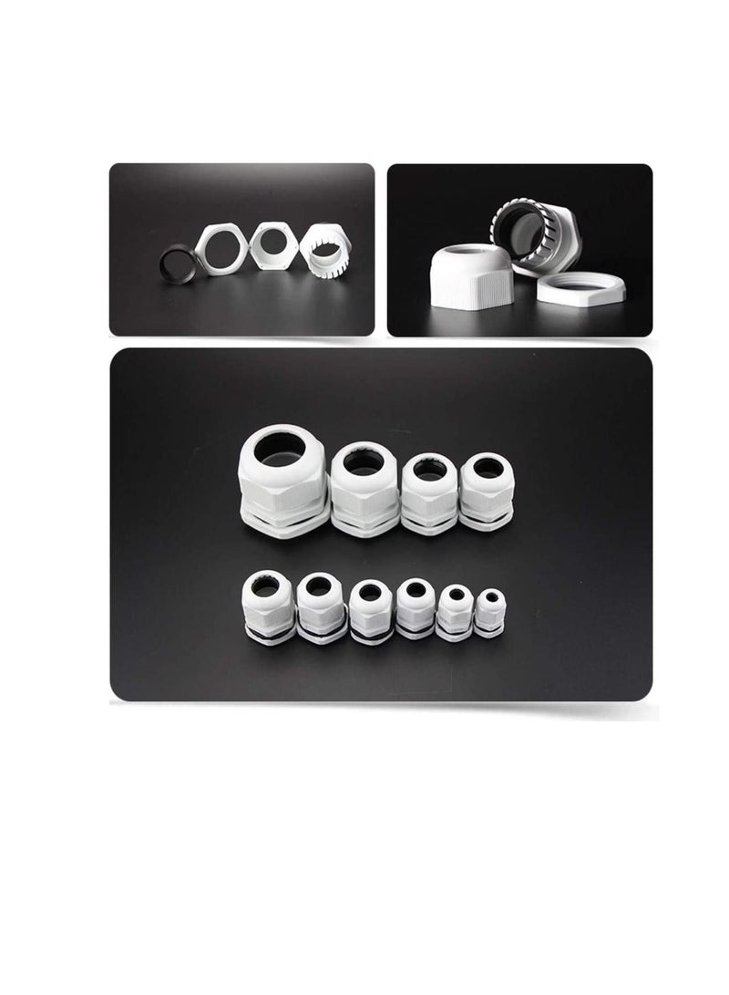 عبوة بيضاء من PG Gland مكونة من 5 قطع ، غدة كبل نايلون مقاومة للأتربة مع قفل مثالي لصناديق التوصيل / التوصيل ، الطاقة الكهربائية ، عن بعد والبيانات ... - Image 2