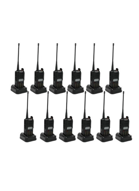 Promage Connect PC-WT900 PLUS Two Way Radio 12 Pack With Earpiece, Dual Band, Auto-Back Light, Time-out Timer, Voice Prompt, AUTO Keypad Lock, Emergency Alarm, Built in Flashlight, Low Battery Warning, 12- Pack