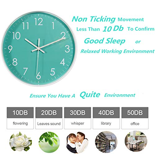 Jdelai Indoor Silent Non-Ticking Quartz Modern Simple Wall Clock Digital Quiet Sweep Movement Office/Kitchen/School/Living Room Decor 10 Inch - Image 3