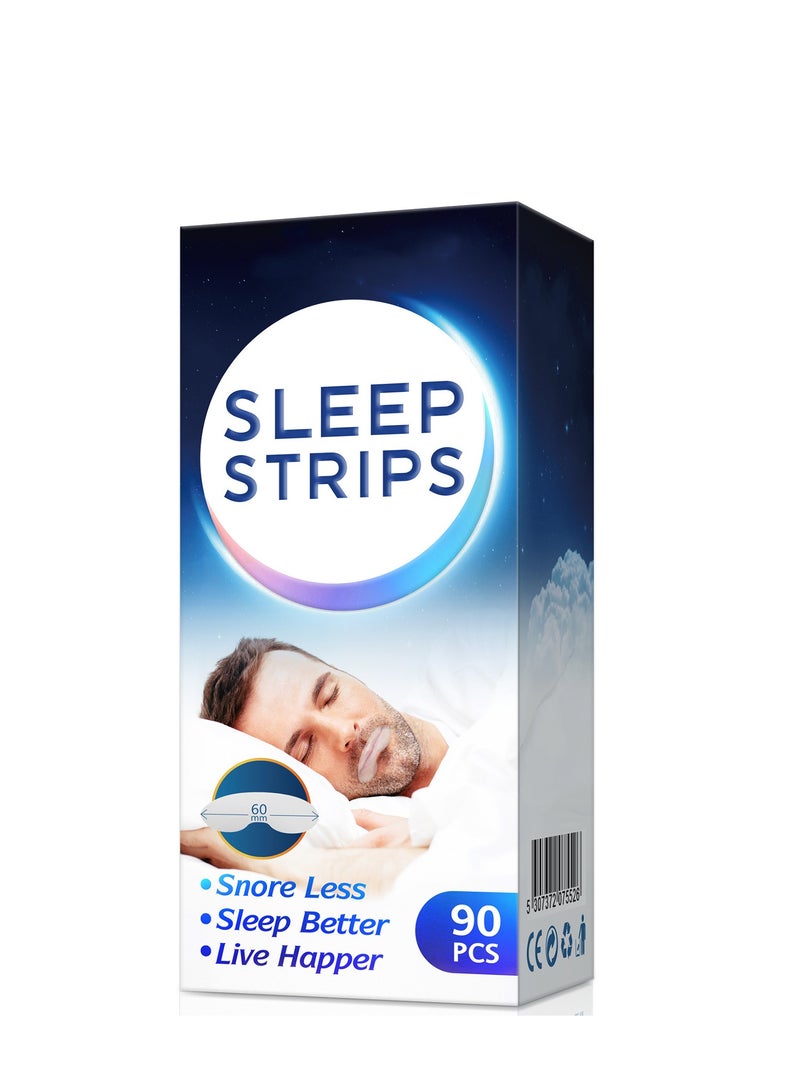 SYOSI 90 PCS Gentle Mouth Tape for Nose Breathing Anti Snore Devices Instant Stop Snoring Aids for Men and Women - Image 1