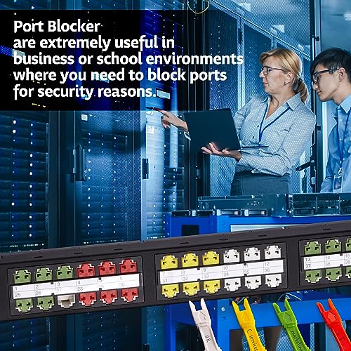 NTW RJ45 Port Blocker & Dust Cover, Ethernet Port Protector, Secure RJ45 Connector with Color Coded Keys, TAA Compliant, 50 Locks - Image 4